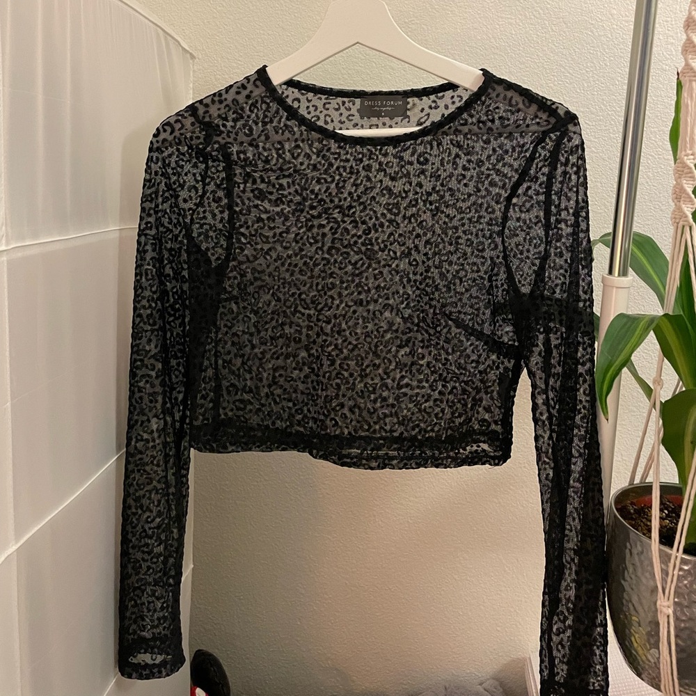 Cheetah print, sheer, crop top